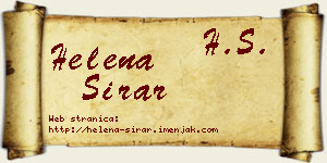 Helena Sirar vizit kartica